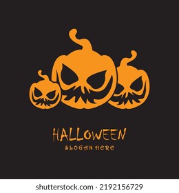 logotipo de halloween con plantilla de lema