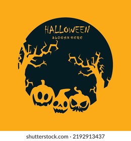 halloween logo with slogan template