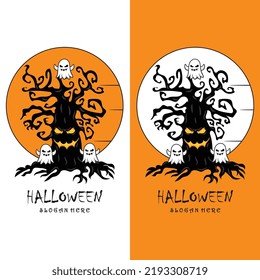 halloween logo with slogan template