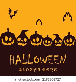 halloween logo with slogan template