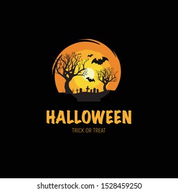 halloween logo with slogan template -  set happy halloween background trick or treat - halloween sale design banner big sale - banner special sale