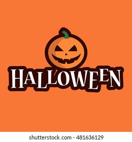 Halloween Logo Text Pumpkin Editable Vector Stock Vector (Royalty Free) 481636129