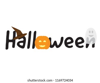 Halloween logo with vector elements