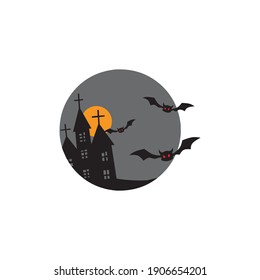 Halloween logo vector illustration design background