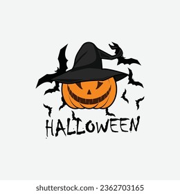 Halloween logo vintage icon design
