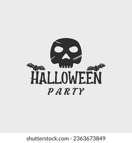 halloween logo vintage vector illustration template icon design