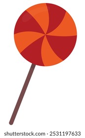 Halloween-Lollipop-Bonbon-Symbol einzeln auf weißem Hintergrund.