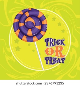 Halloween lollipop candy Trick or treat Vector illustration