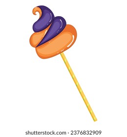 Halloween lollipop candy Trick or treat Vector illustration