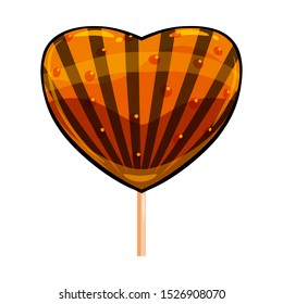 Halloween lollipop heart sweets colorful with halloween colors elements. Vector isolated illustration