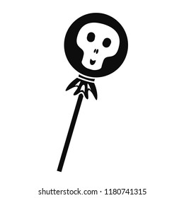 Halloween lollipop icon. Simple illustration of halloween lollipop vector icon for web design isolated on white background