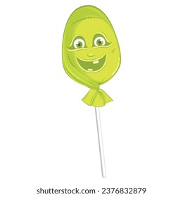 Halloween lollipop monster candy Trick or treat Vector illustration