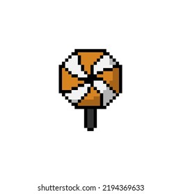 Halloween lollipop píxel icono de diseño vectorial