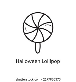 Halloween Lollipop vector outline Icon Design illustration. Halloween Symbol on White background EPS 10 File