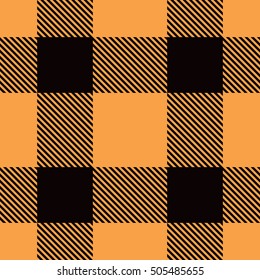 Halloween Lumberjack  Seamless Pattern. Tartan Plaid Inspired Background