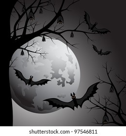 Halloween luna at night