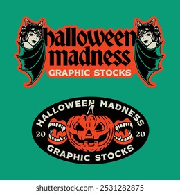 Halloween Madness Graphic Illustration Stock