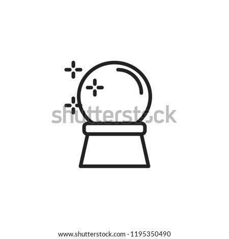 Halloween magic ball icon. Vector illustration line symbol