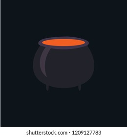 Halloween magic bowl icon vector. Halloween magic bowl symbol. Linear style sign for mobile concept and web design. Halloween magic bowl symbol illustration. Pixel vector graphics - Vector.