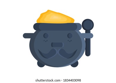 Halloween Magic Cauldron with its Round Spoon