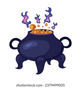 halloween magic cauldron vector isolated