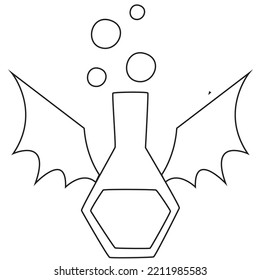 Halloween Magic Potion Outline Icon Illustration
