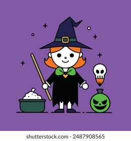 Halloween magic witches vector illustration design.