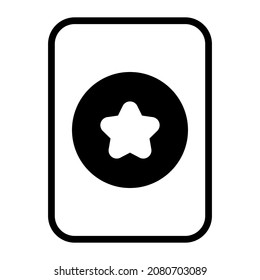 Halloween magical card vector black filled outline icon.