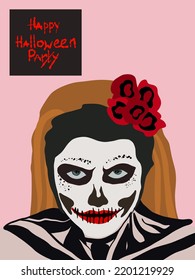 Halloween makeup. Halloween Sexy Witch portrait. 