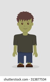 Halloween.  A male dressed as zombie