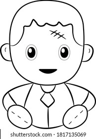 Halloween male sketch character cartoon