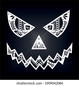 Halloween Mandala Ghost. Template for cutting machines. Clipart mandala for printing.