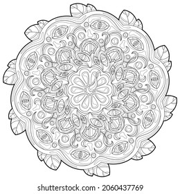 Mandala de Halloween. Esquema. Autómo. Ilustración vectorial.
