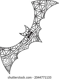 Halloween mandala pumpkin, candles, spider, cobweb, scarecrow, scary house, headless horseman, skull, Bat, owl, Monster, Ghost, Witch hat adult coloring book page design element. Vector illustration