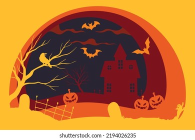 Halloween Mansion - Vektorgrafik.