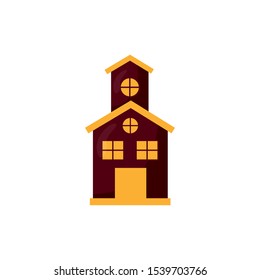 Halloween manson house isolated icon vector illustration design