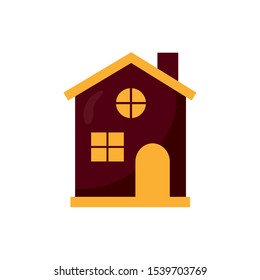 Halloween manson house isolated icon vector illustration design