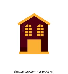 Halloween manson house isolated icon vector illustration design