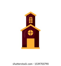 Halloween manson house isolated icon vector illustration design