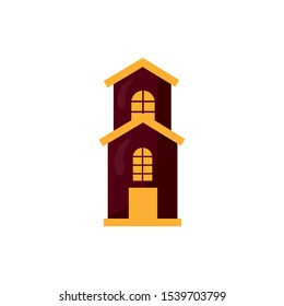 Halloween manson house isolated icon vector illustration design