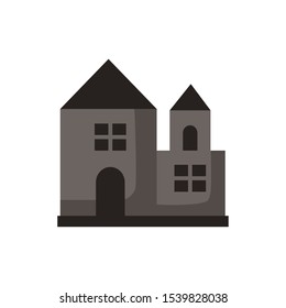 Halloween manson house isolated icon vector illustration design