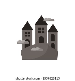 Halloween manson house isolated icon vector illustration design