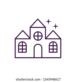 Halloween manson house isolated icon vector illustration design