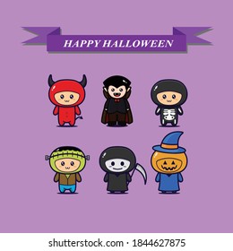 Halloween Mascot Collection With Various Characters