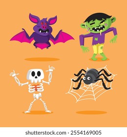 Halloween mascot design. Halloween vector pack.