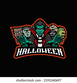 Halloween Mascot Logo Design Illustration