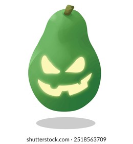 halloween mascot. scary avocado fruit illustration for design