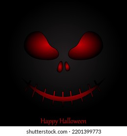 Halloween Mask Background. Scary Red Eyes. Design For Banner, Poster, Background, Postcard. Vector Illustration