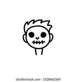 halloween mask doodle icon, vector illustration