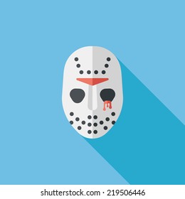 Halloween mask flat icon with long shadow,eps10